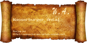 Wasserburger Antal névjegykártya
